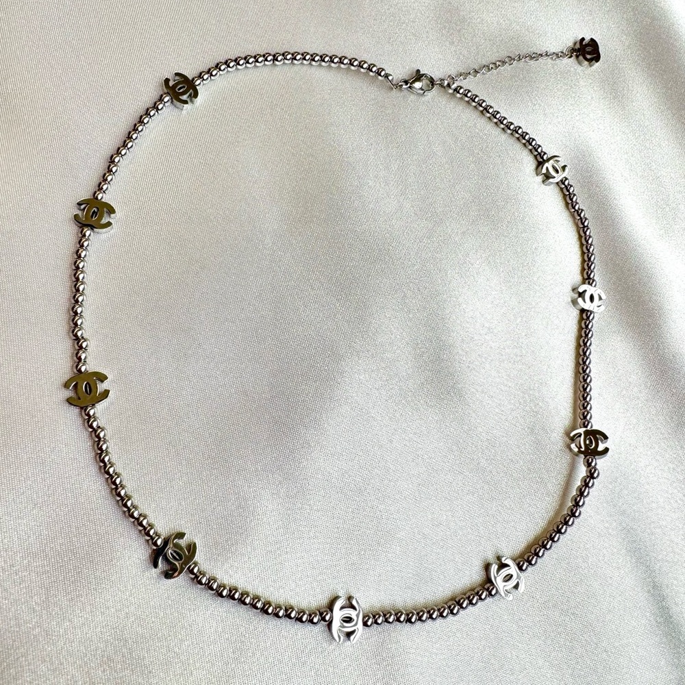 Luxury Chic Silver Charms Necklace